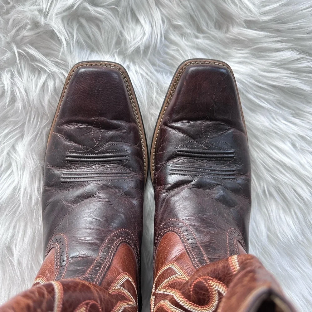 Ariat Boots Rawhide Leather Western Cowboy Groomsman SquareToe #10010953 Mens 13 - Picture 7 of 12